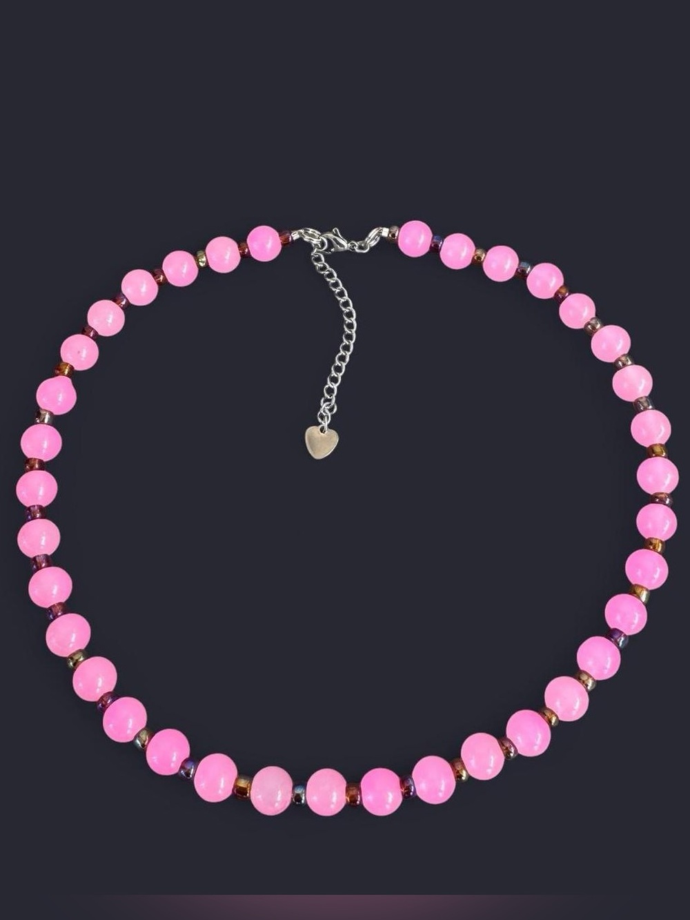 Sweet Pink Glass Bead Necklace